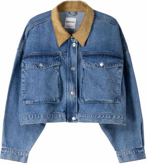 Bershka Prechodná bunda  modrá denim