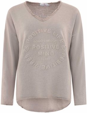 Zwillingsherz Mikina 'Positive Mind'  tmavošedá