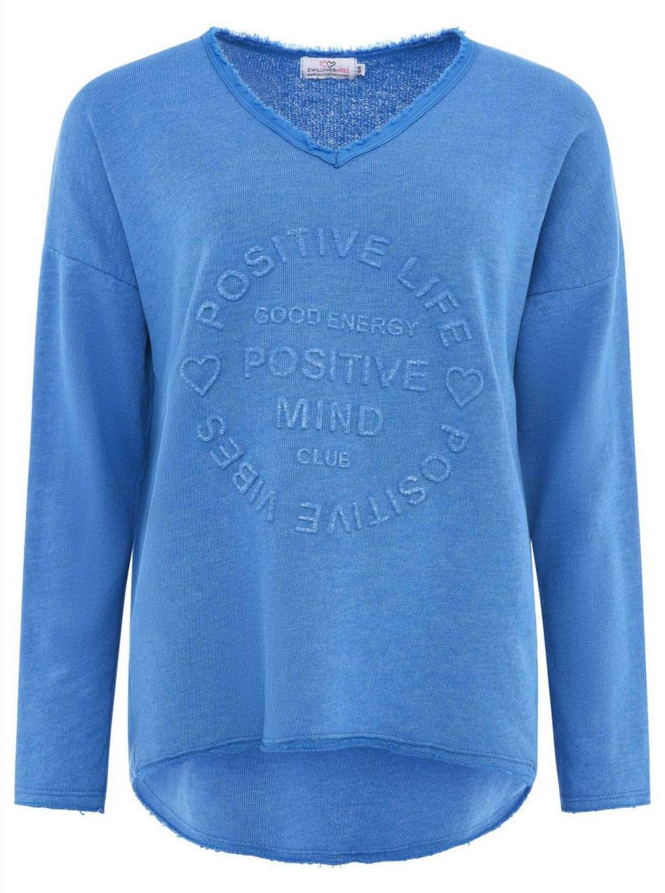 Zwillingsherz Mikina 'Positive Mind'  modrá