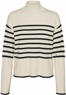 VERO MODA Sveter 'VMNew Happiness'  krémová / čierna