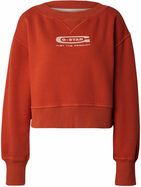 G-STAR Mikina  hrdzavo červená / biela