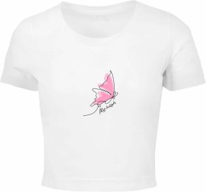 Merchcode Tričko 'Fly High'  ružová / čierna / biela