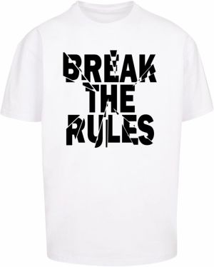 Merchcode Tričko 'Break The Rules 2'  čierna / biela