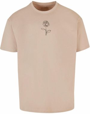 Merchcode Tričko 'Rose'  piesková / čierna