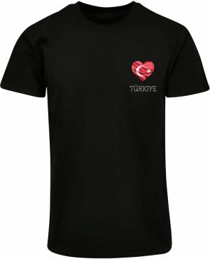 Merchcode Tričko 'Football - Turkey'  červená / čierna / biela