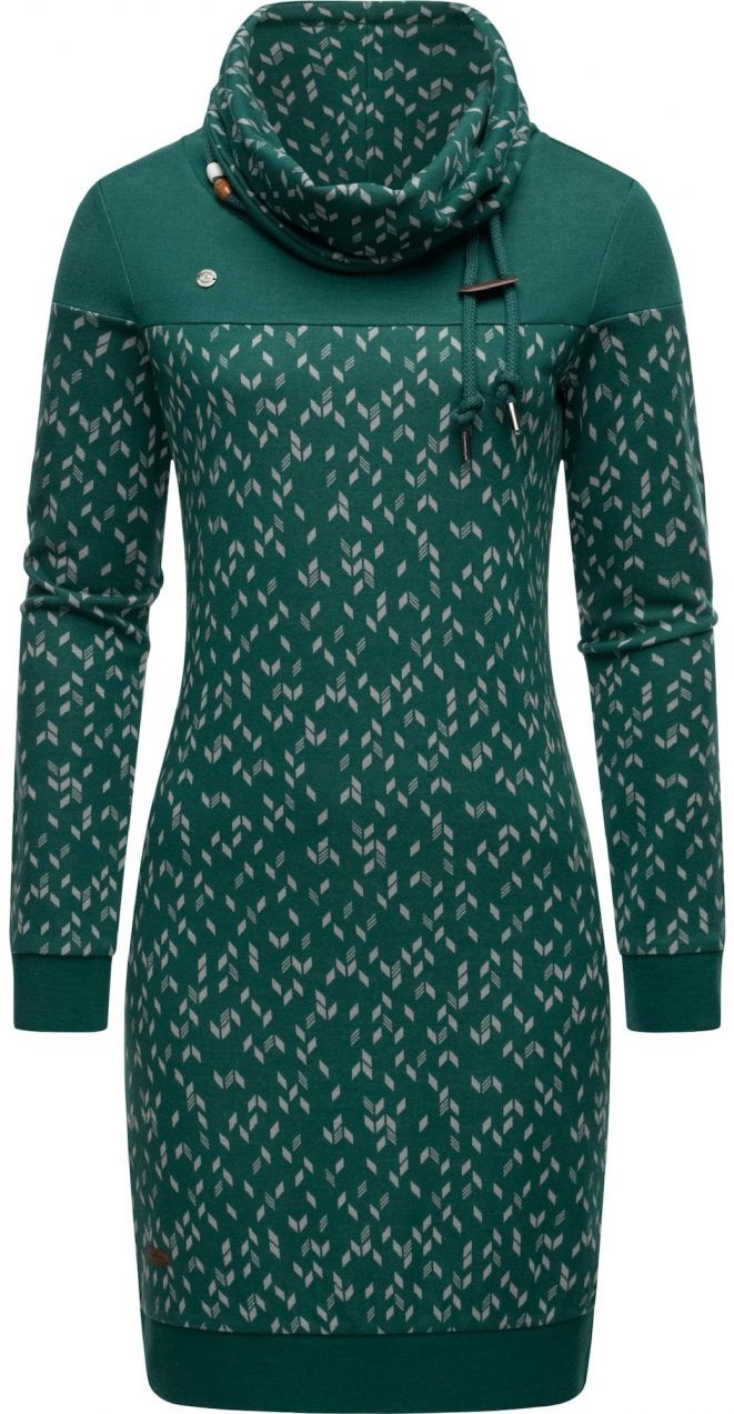 Ragwear Šaty 'Chloe'  svetlosivá / tmavozelená