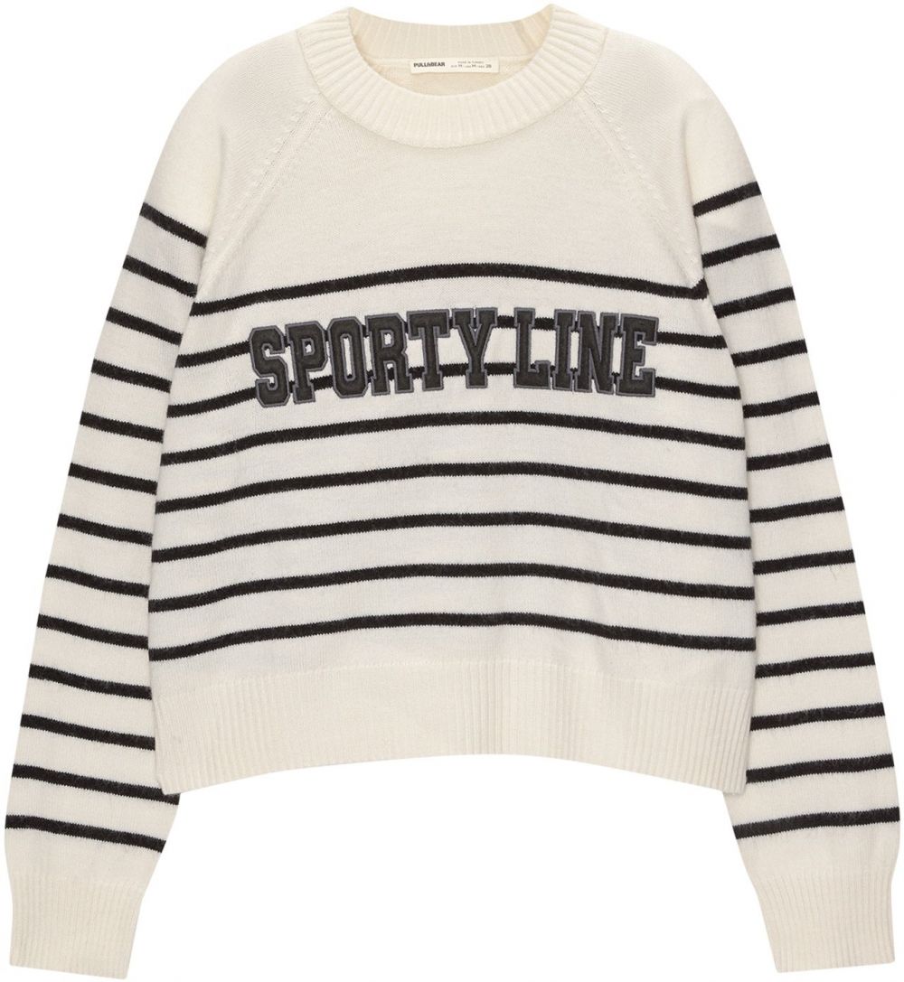 Pull&Bear Sveter  nebielená / tmavosivá / čierna