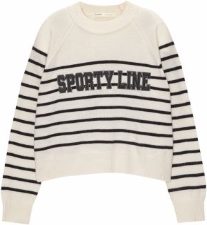 Pull&Bear Sveter  nebielená / tmavosivá / čierna