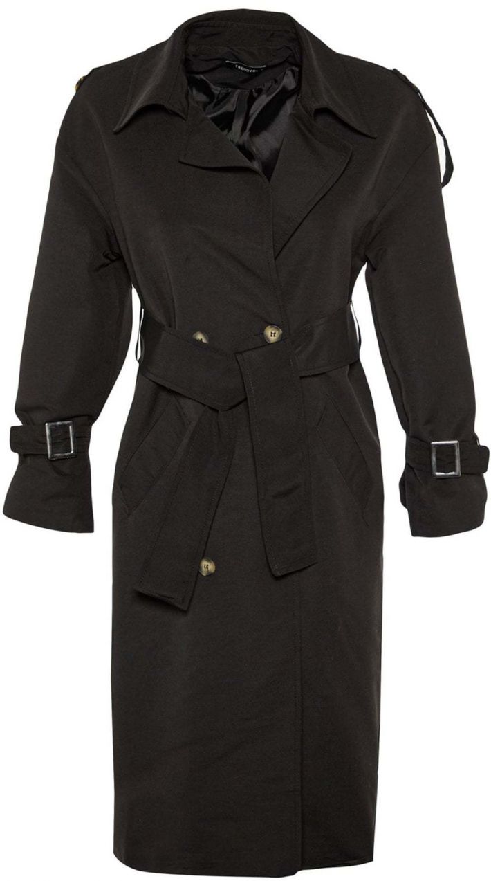 Trendyol Prechodný kabát  čierna