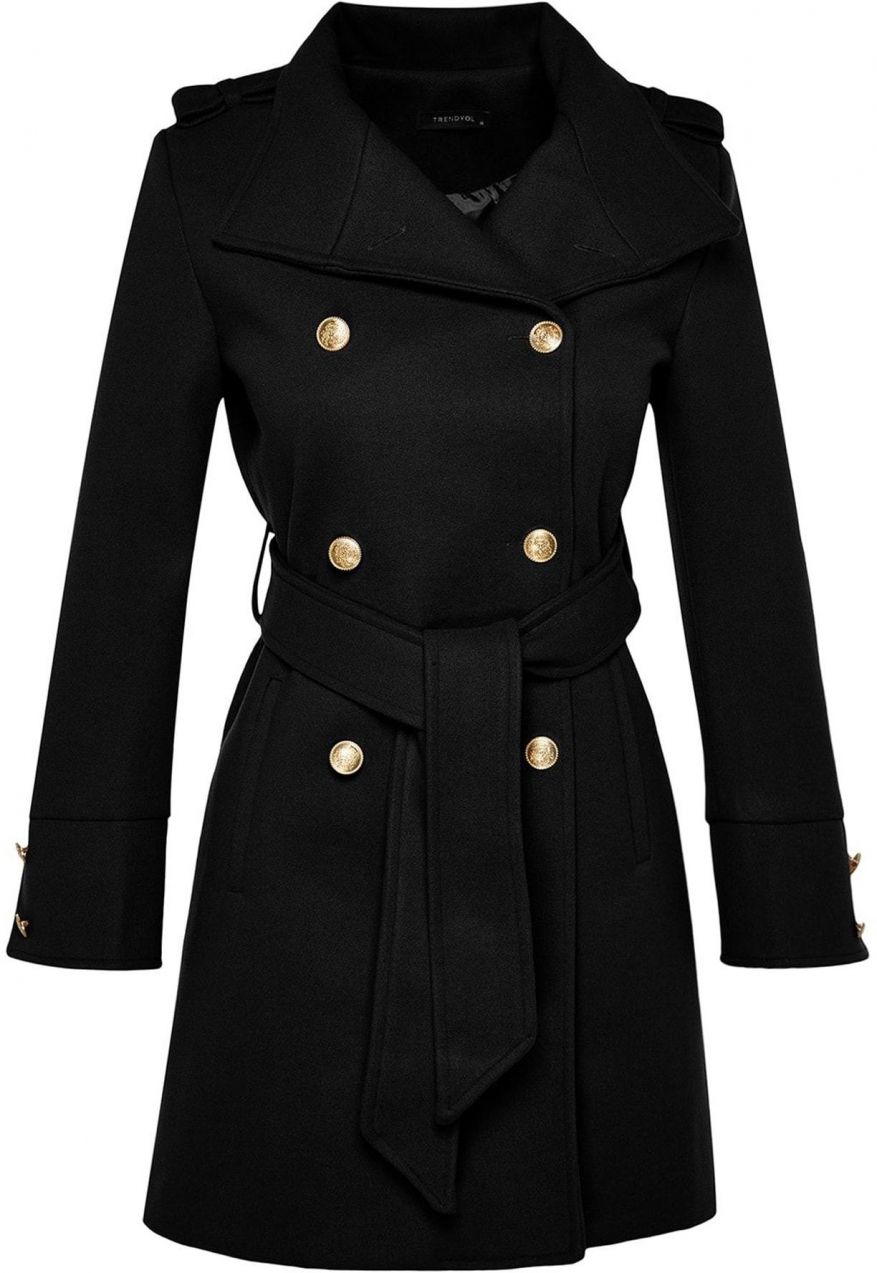 Trendyol Prechodný kabát  čierna