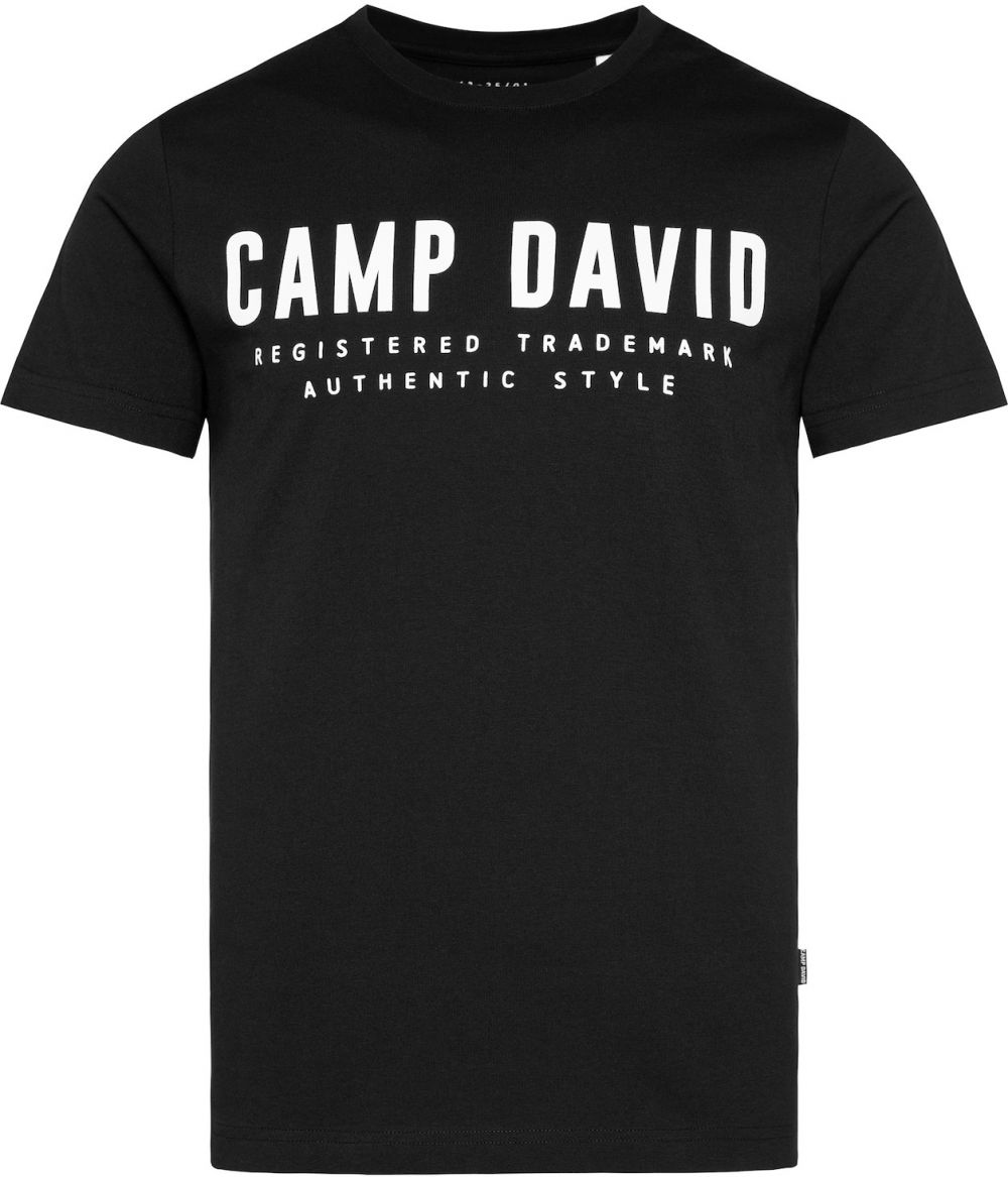 CAMP DAVID Tričko  čierna / biela