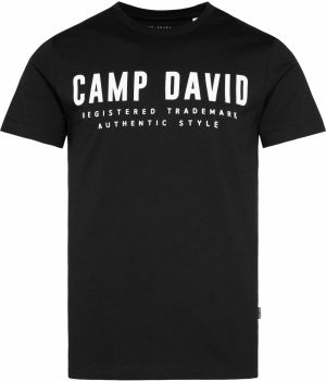 CAMP DAVID Tričko  čierna / biela