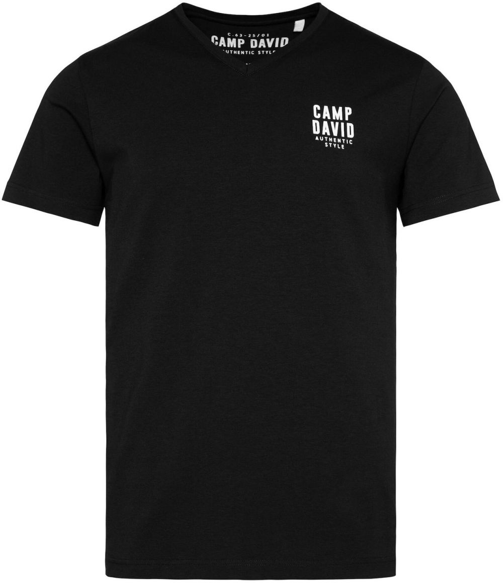 CAMP DAVID Tričko  čierna / biela