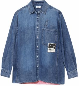 Desigual Blúzka  modrá denim / žltá / zelená / ružová / čierna / biela