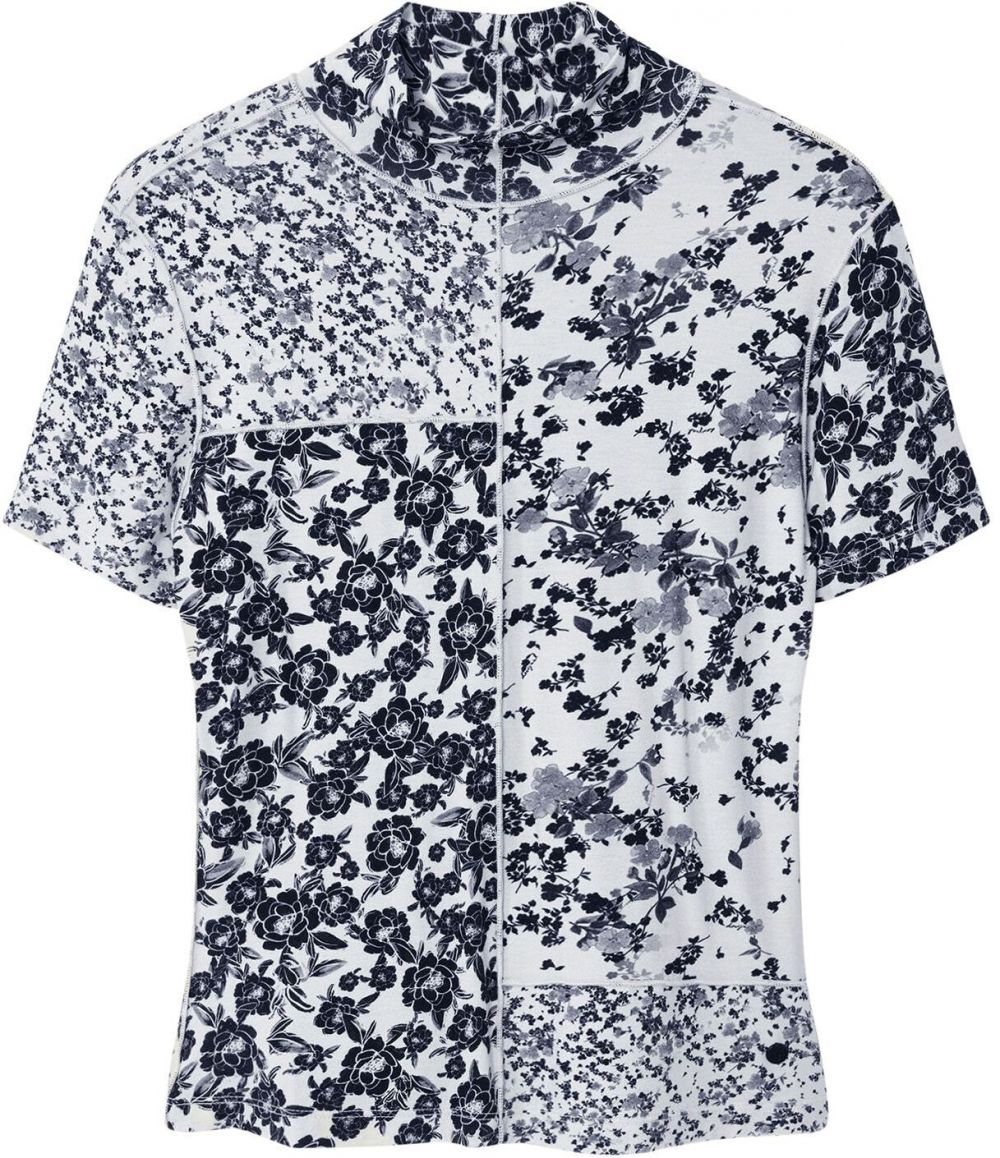 Desigual Tričko  modrá melírovaná / biela