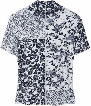 Desigual Tričko  modrá melírovaná / biela