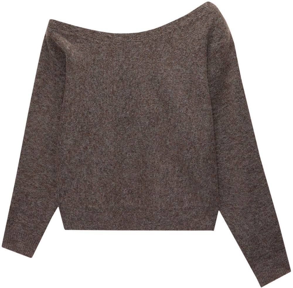 Pull&Bear Sveter  hnedá melírovaná