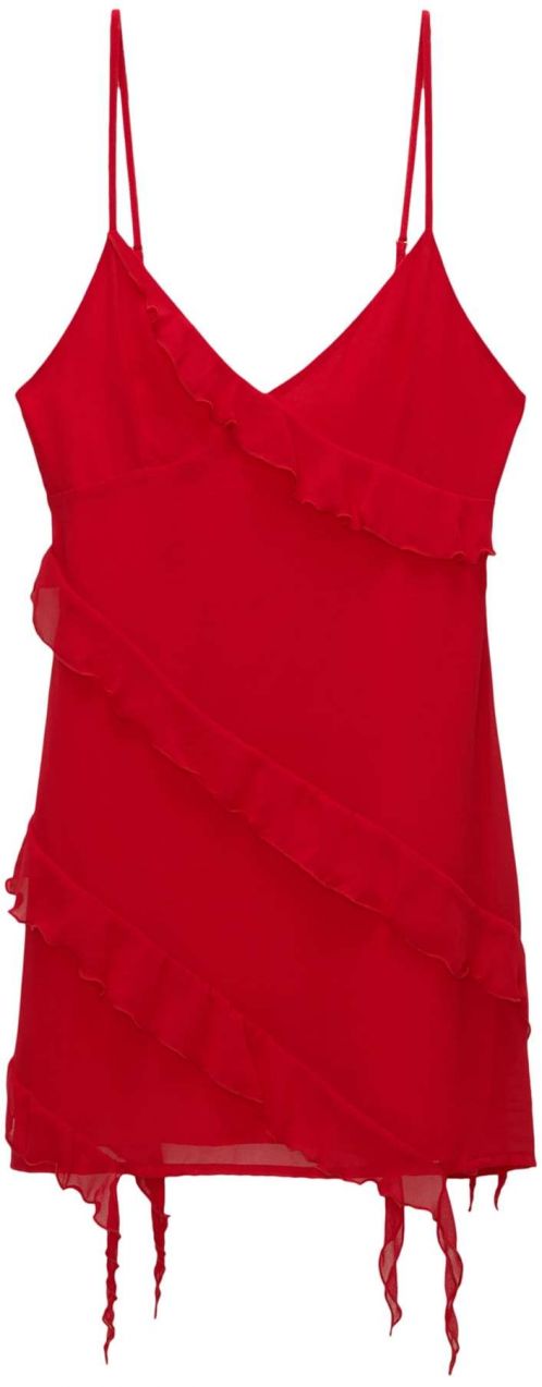 Pull&Bear Kokteilové šaty  červená