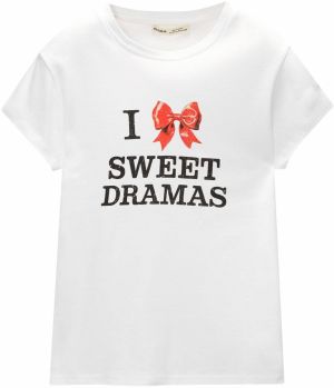 Pull&Bear Tričko  svetločervená / čierna / biela