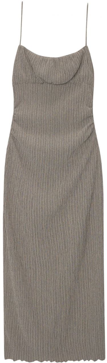 Pull&Bear Letné šaty  sivobéžová / čierna / biela
