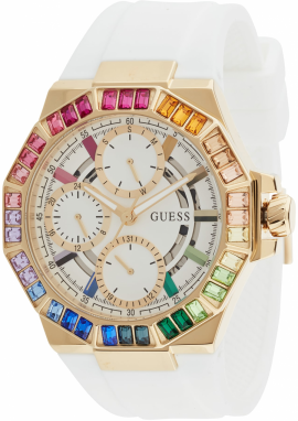 GUESS Analógové hodinky  kobaltovomodrá / zlatá / orgovánová / biela