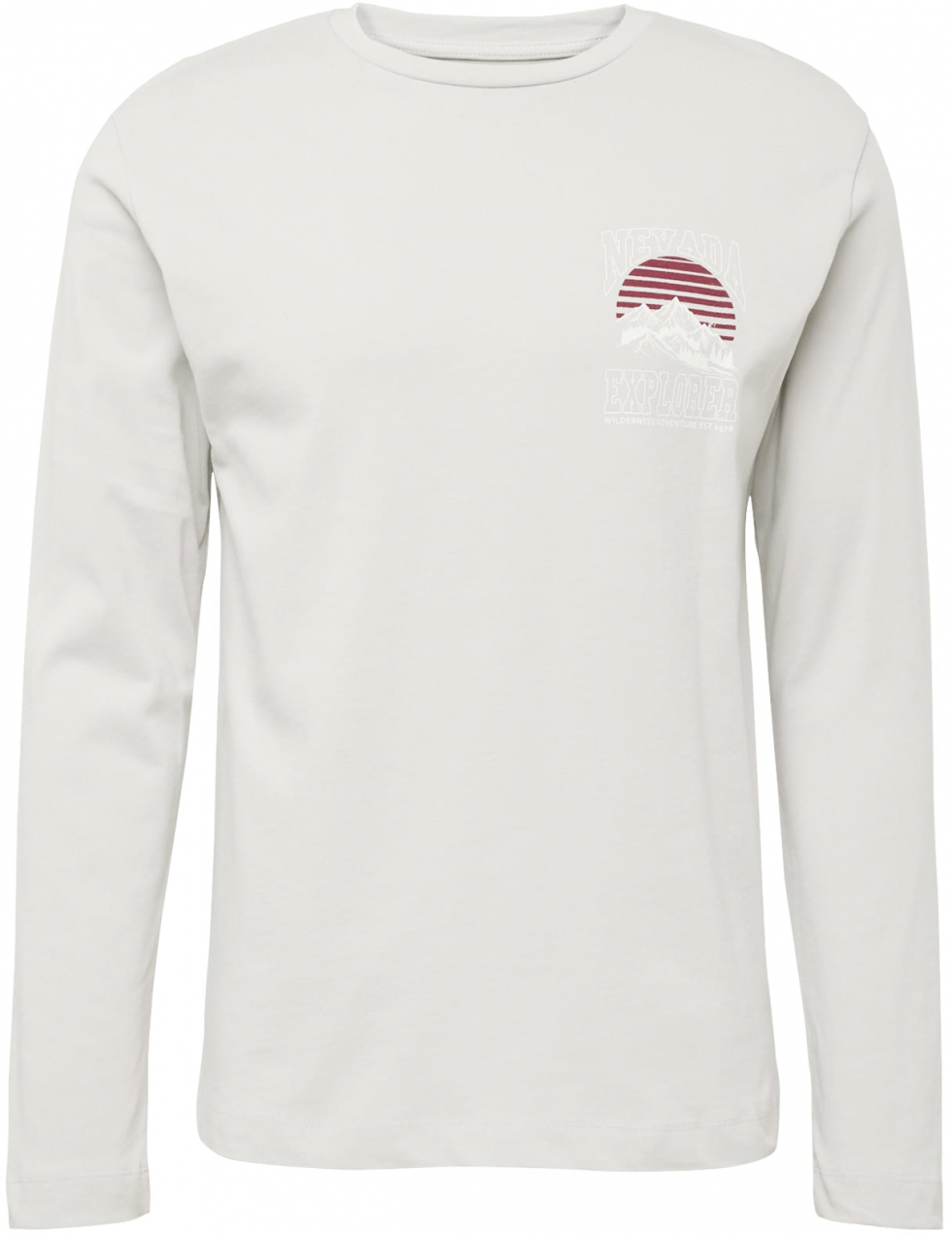 Key Largo Tričko 'NEVADA ADVENTURE'  svetlosivá / merlotová / biela