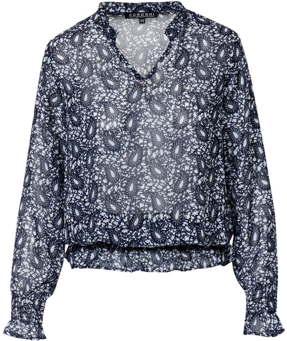 KOROSHI Blúzka  námornícka modrá / biela