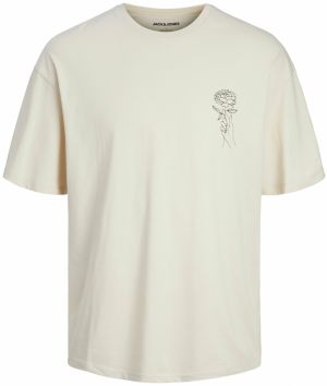 JACK & JONES Tričko 'JJMystic'  slonová kosť / čierna