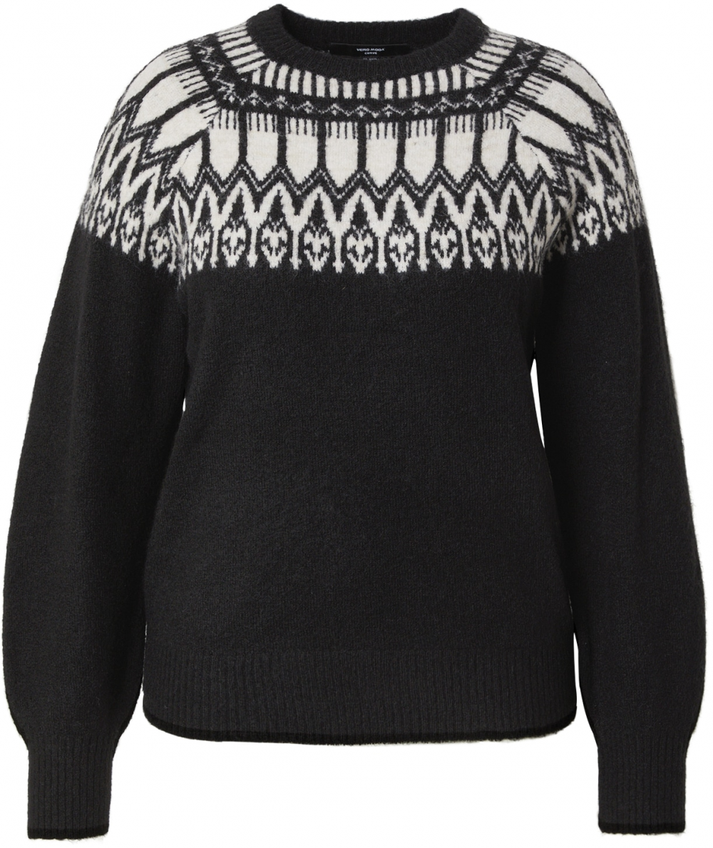 Vero Moda Curve Sveter  čierna / biela