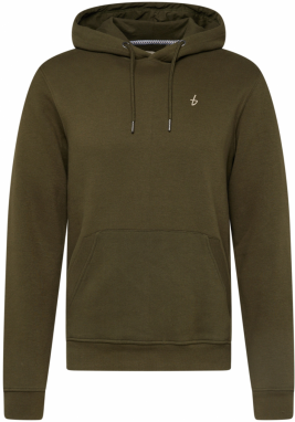 BLEND Mikina  hnedá / pastelovo žltá / tmavozelená / šedobiela