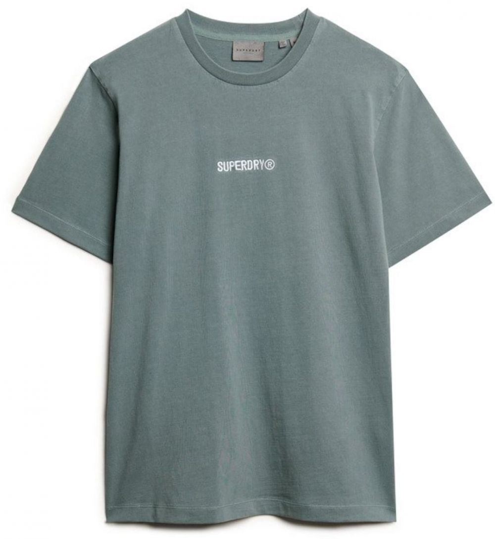 Superdry Tričko  dymovo modrá / biela