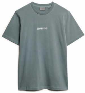 Superdry Tričko  dymovo modrá / biela