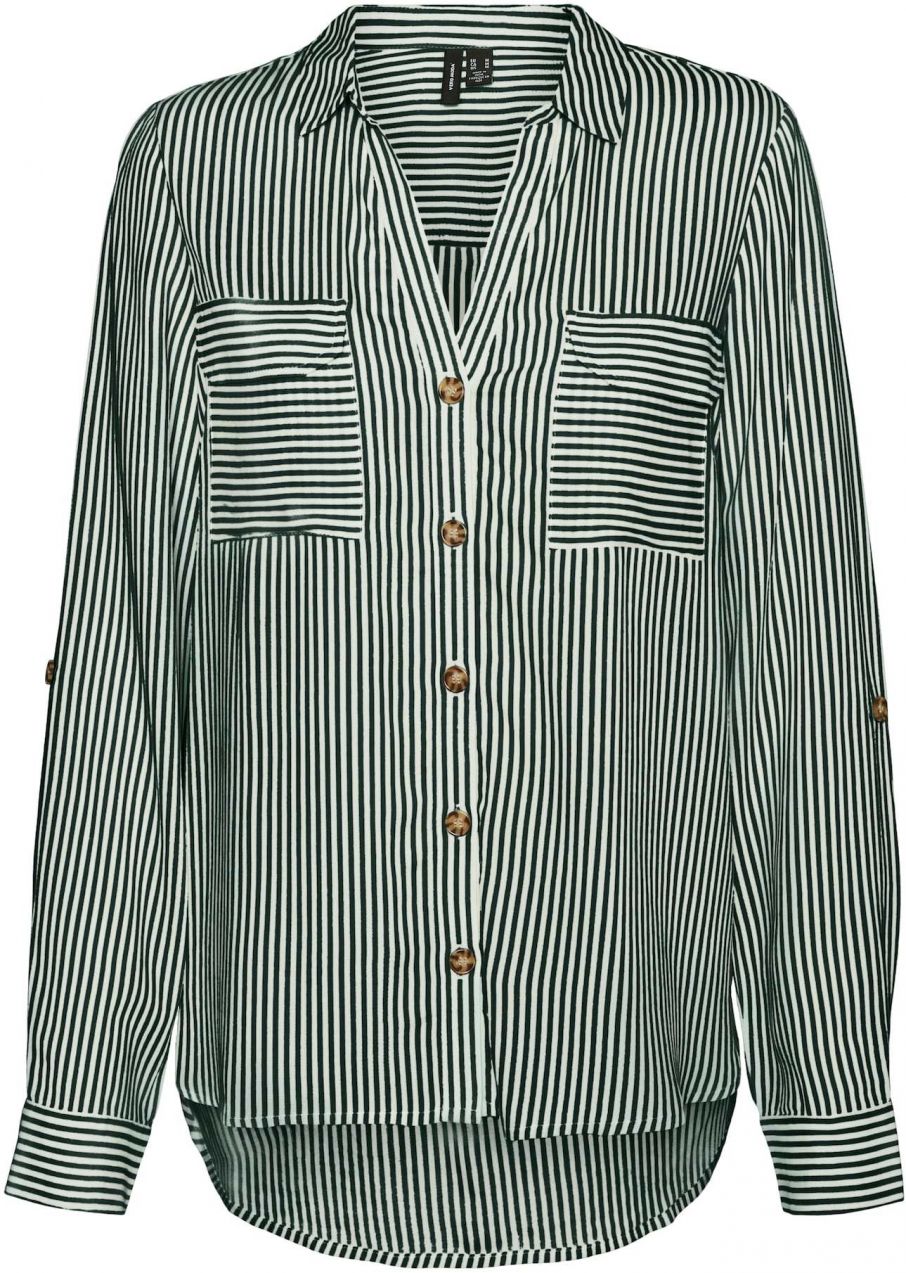 VERO MODA Blúzka 'VMBumpy'  jedľová / biela