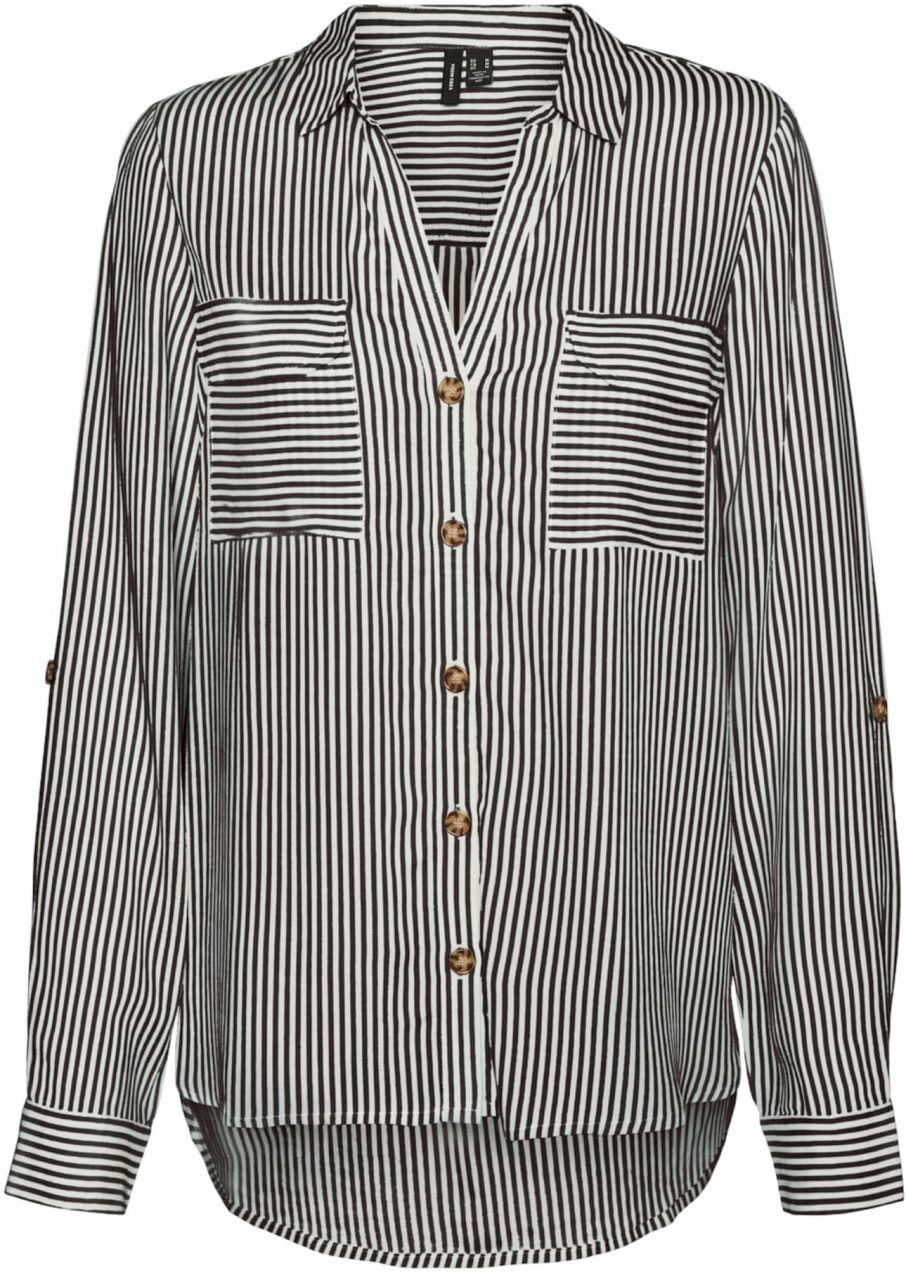 VERO MODA Blúzka 'VMBumpy'  čokoládová / biela