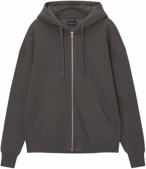Pull&Bear Tepláková bunda  tmavosivá