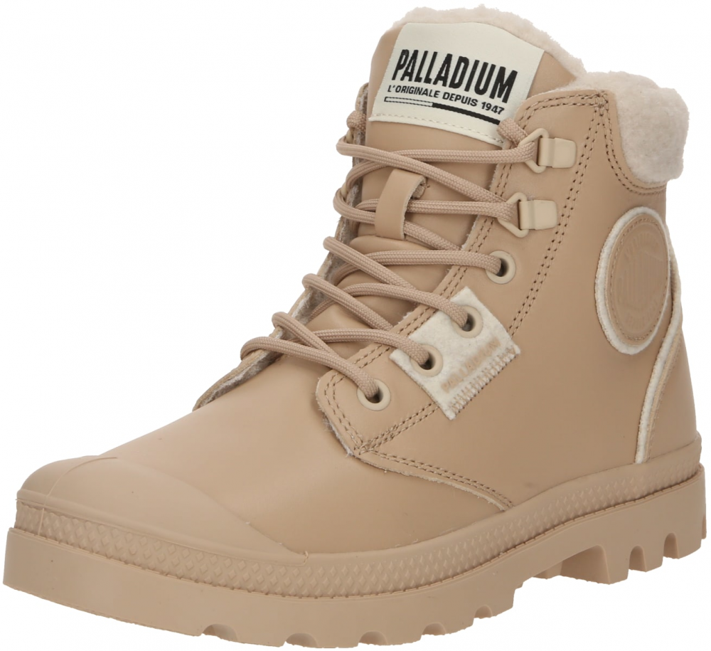 Palladium Šnurovacie členkové čižmy 'PAMPA'  tmelová / tmavobéžová / čierna