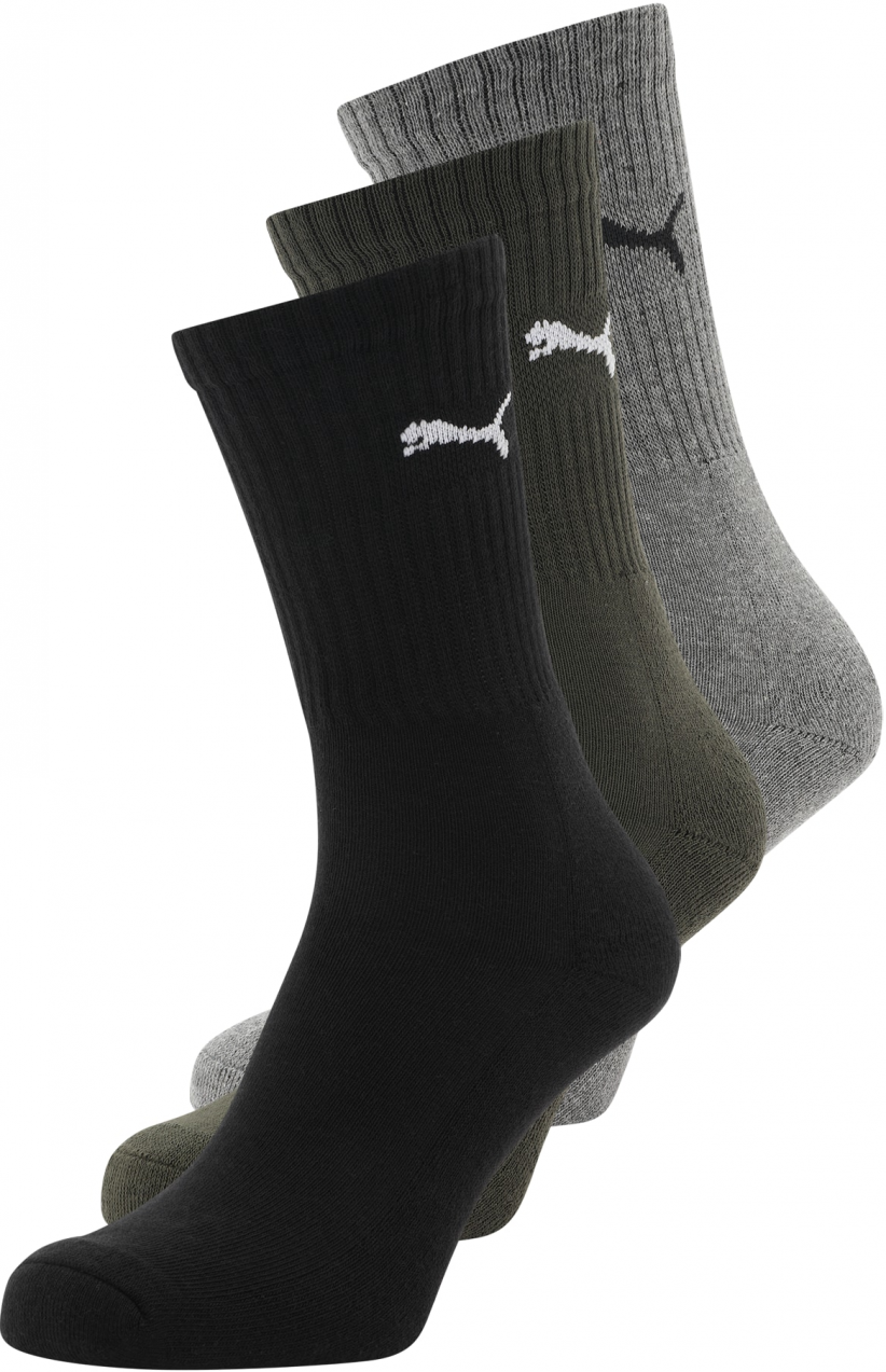 PUMA Ponožky  sivá melírovaná / olivová / čierna / biela