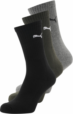 PUMA Ponožky  sivá melírovaná / olivová / čierna / biela