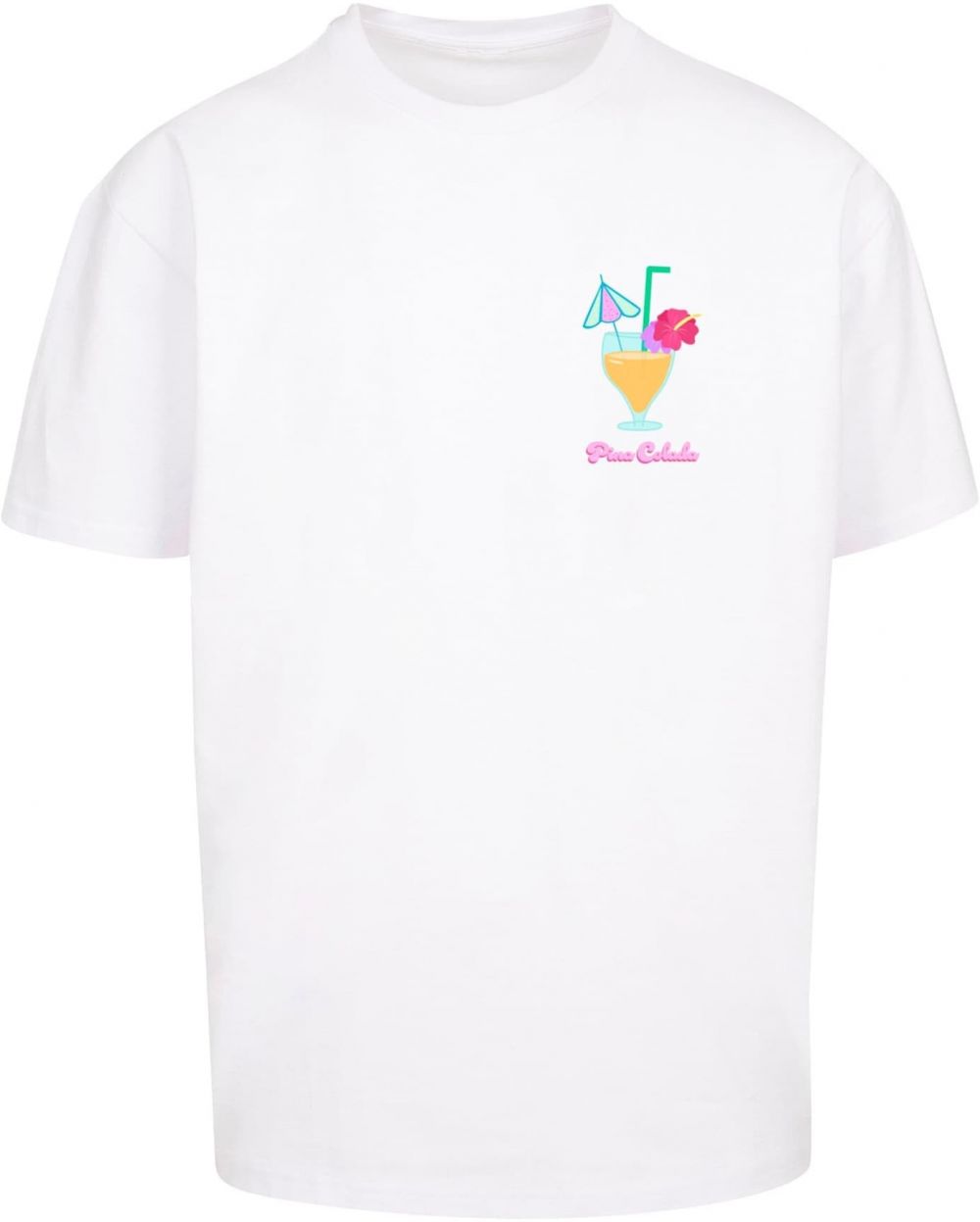 Merchcode Tričko 'Pina Colada'  modrá / oranžová / ružová / biela