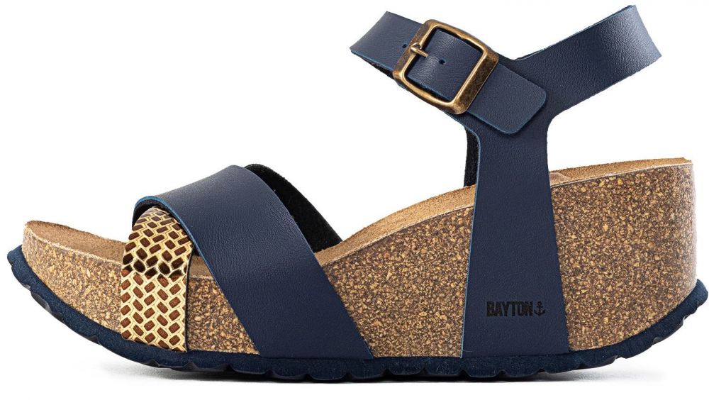 Bayton Remienkové sandále 'Minorque'  námornícka modrá / zlatá