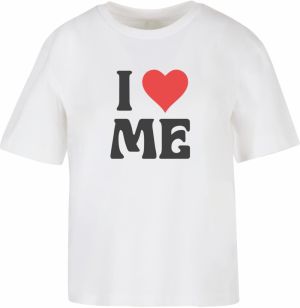 Miss Tee Tričko 'I Love Me'  krvavo červená / čierna / biela