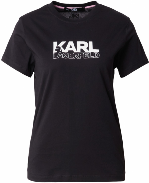 Karl Lagerfeld Tričko 'STACK'  čierna / biela