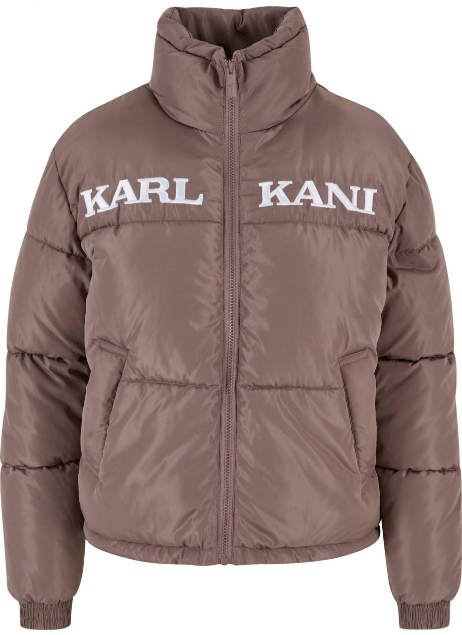 Karl Kani Zimná bunda 'Essential'  tmavošedá / biela