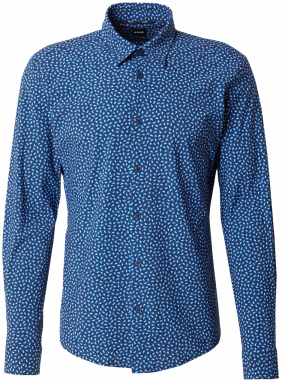 BOSS Košeľa 'Roan'  námornícka modrá / azúrová / biela