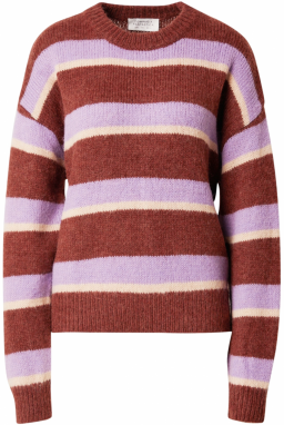 Compania Fantastica Sveter  gaštanová / levanduľová / biela ako vlna