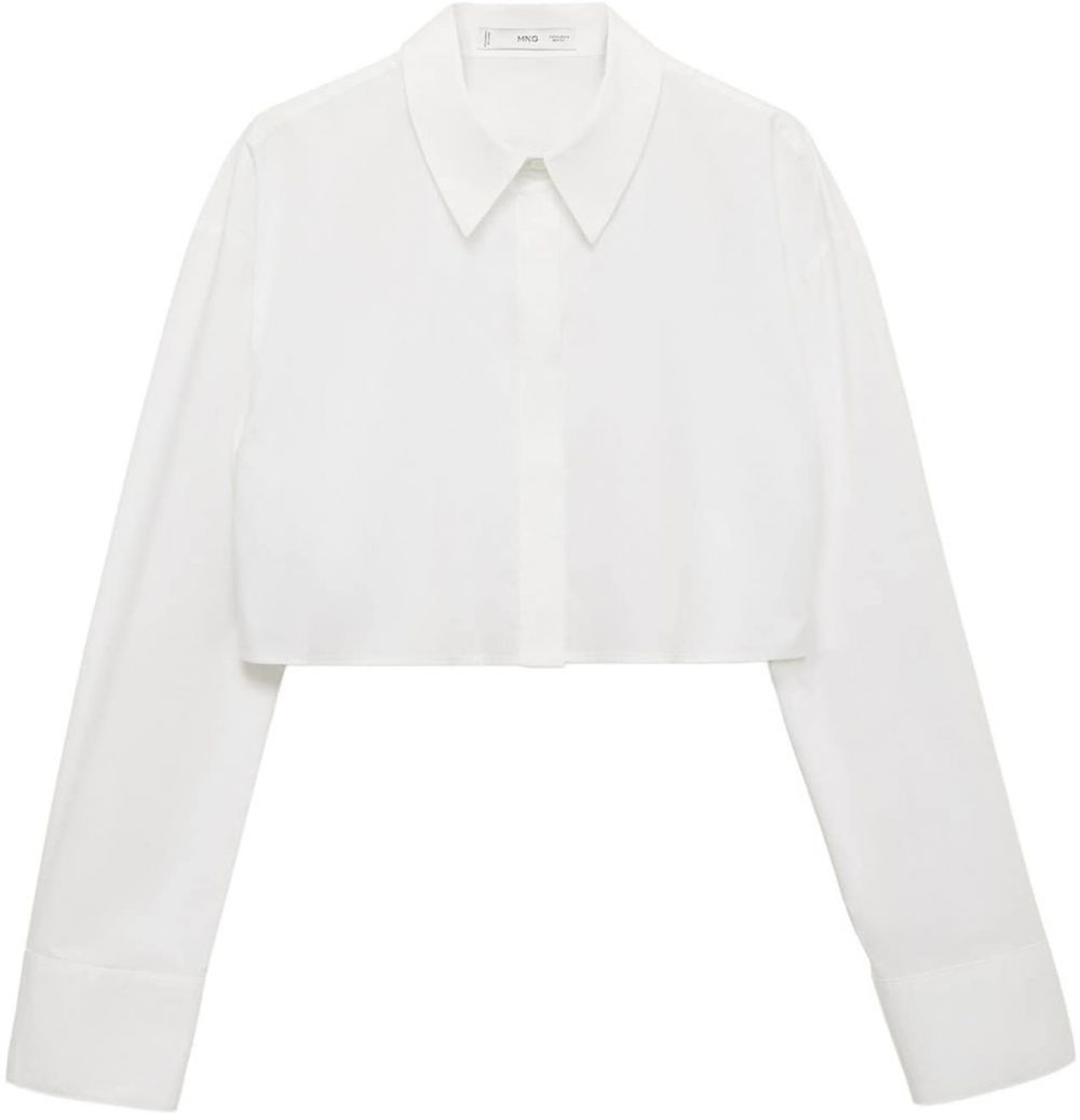 MANGO Blúzka 'LEONA'  šedobiela