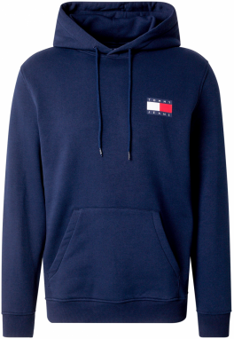 Tommy Jeans Mikina 'ESSENTIAL'  námornícka modrá / svetločervená / biela