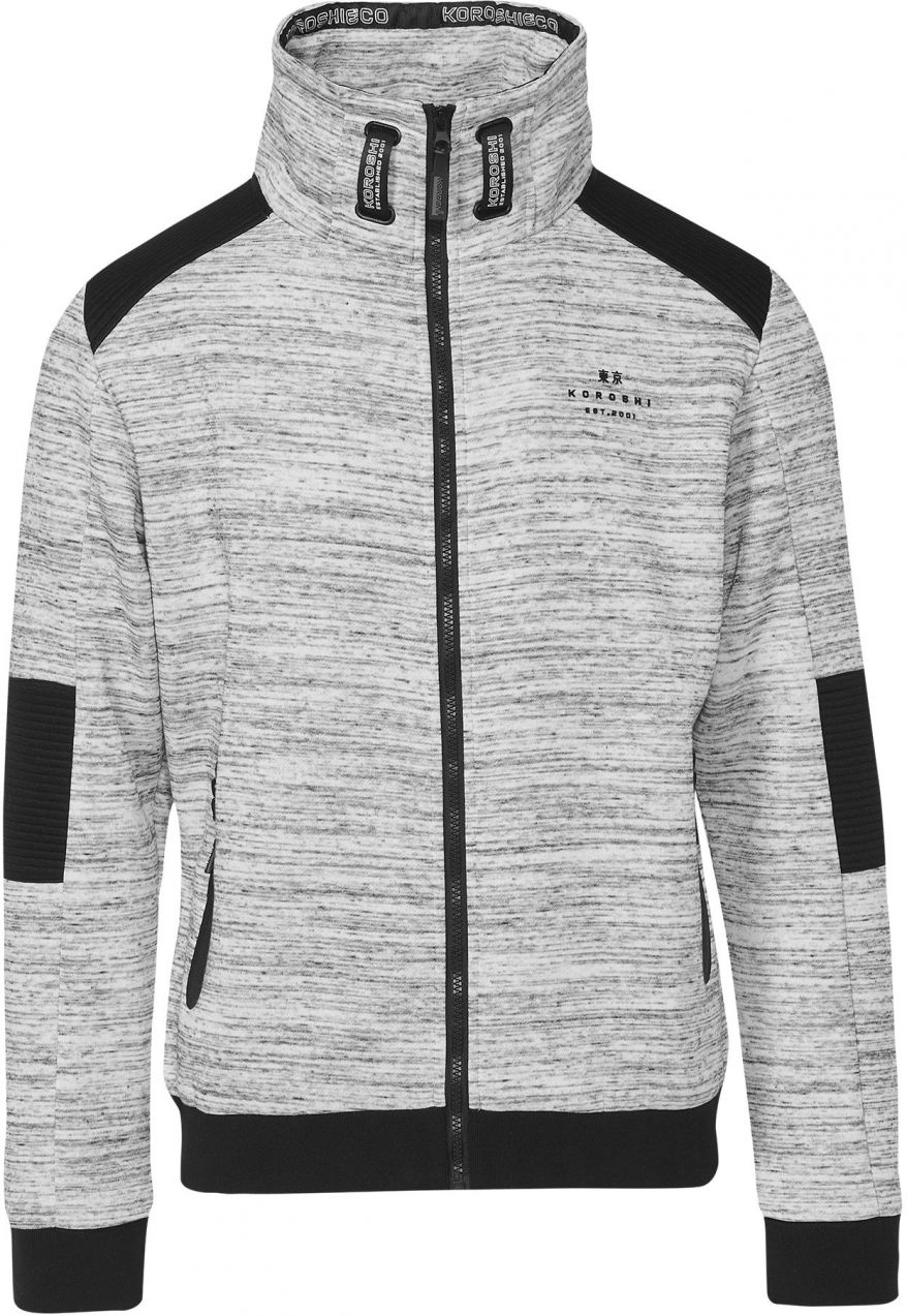 KOROSHI Tepláková bunda  svetlosivá / čierna