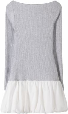 Bershka Šaty  sivá / šedobiela