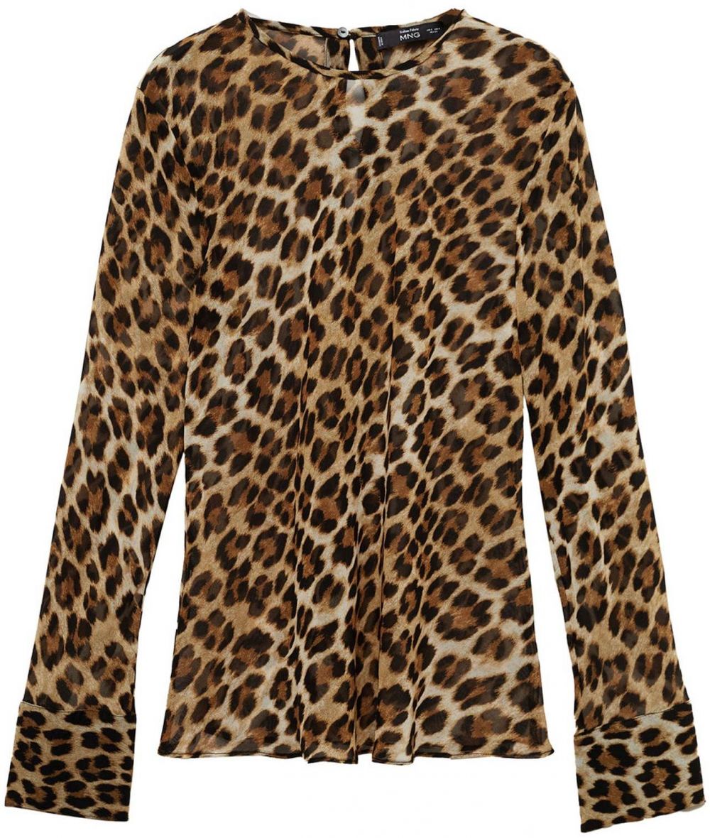 MANGO Blúzka 'STARK'  béžová / hnedá / čierna